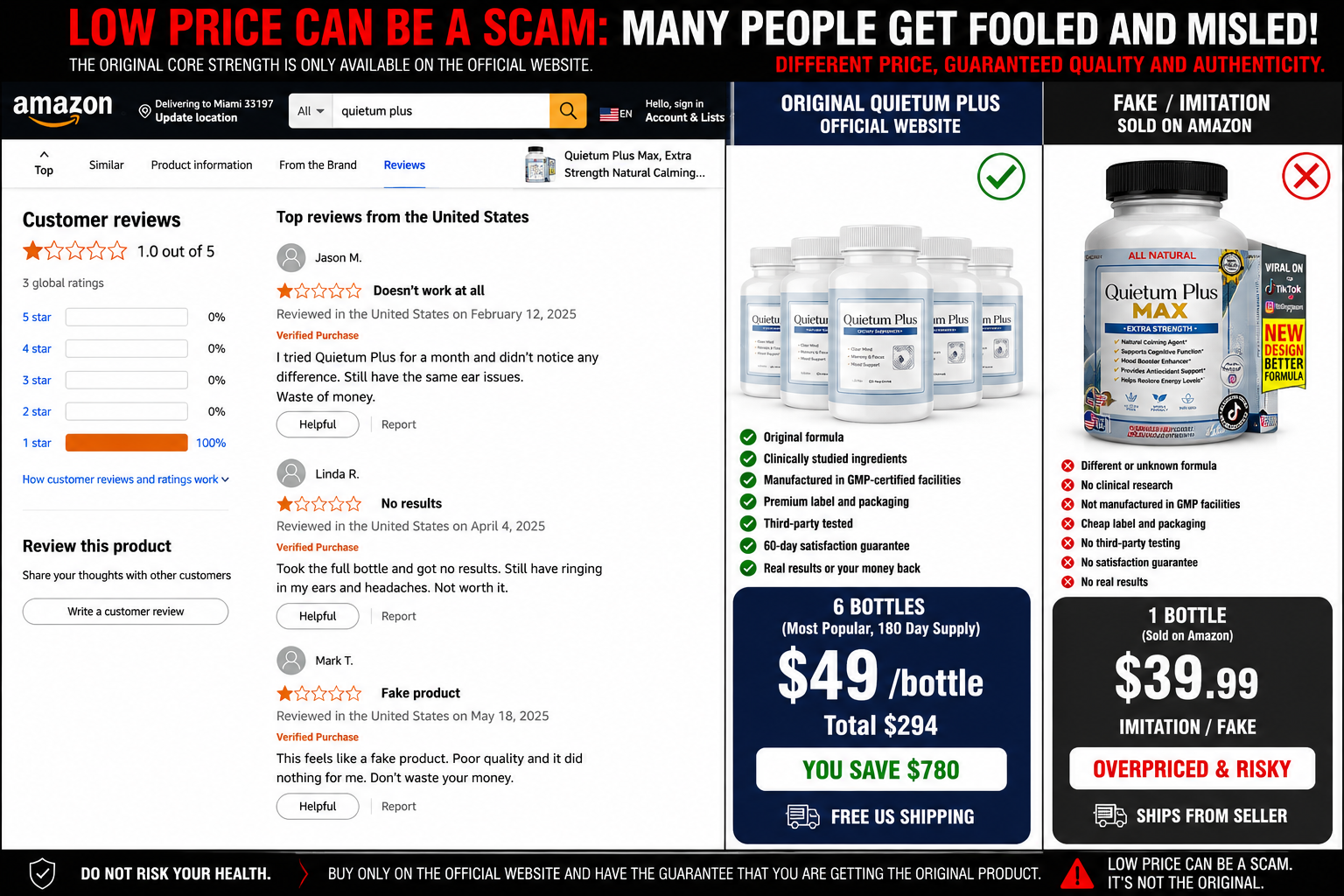Quietum Plus negative reviews and complaints